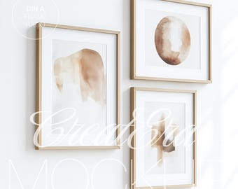 Wood Frame Mockup Set: DIN A, A4-A3 Poster Bundle (PSD Digital Download)