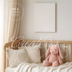Kinderzimmer Leinwand Mockup, A3, A2 Kinderzimmer Poster Mockup, rahmenloses PSD Photoshop Mockup, Baby Wand Kunst Mockup, Kinder Poster Vorlage