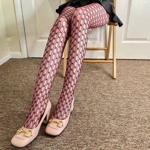 Burgundy fishnets cheap
