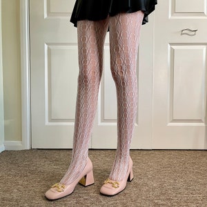 Shipped From England - White Fishnets With Holes - Unique Patterned ...