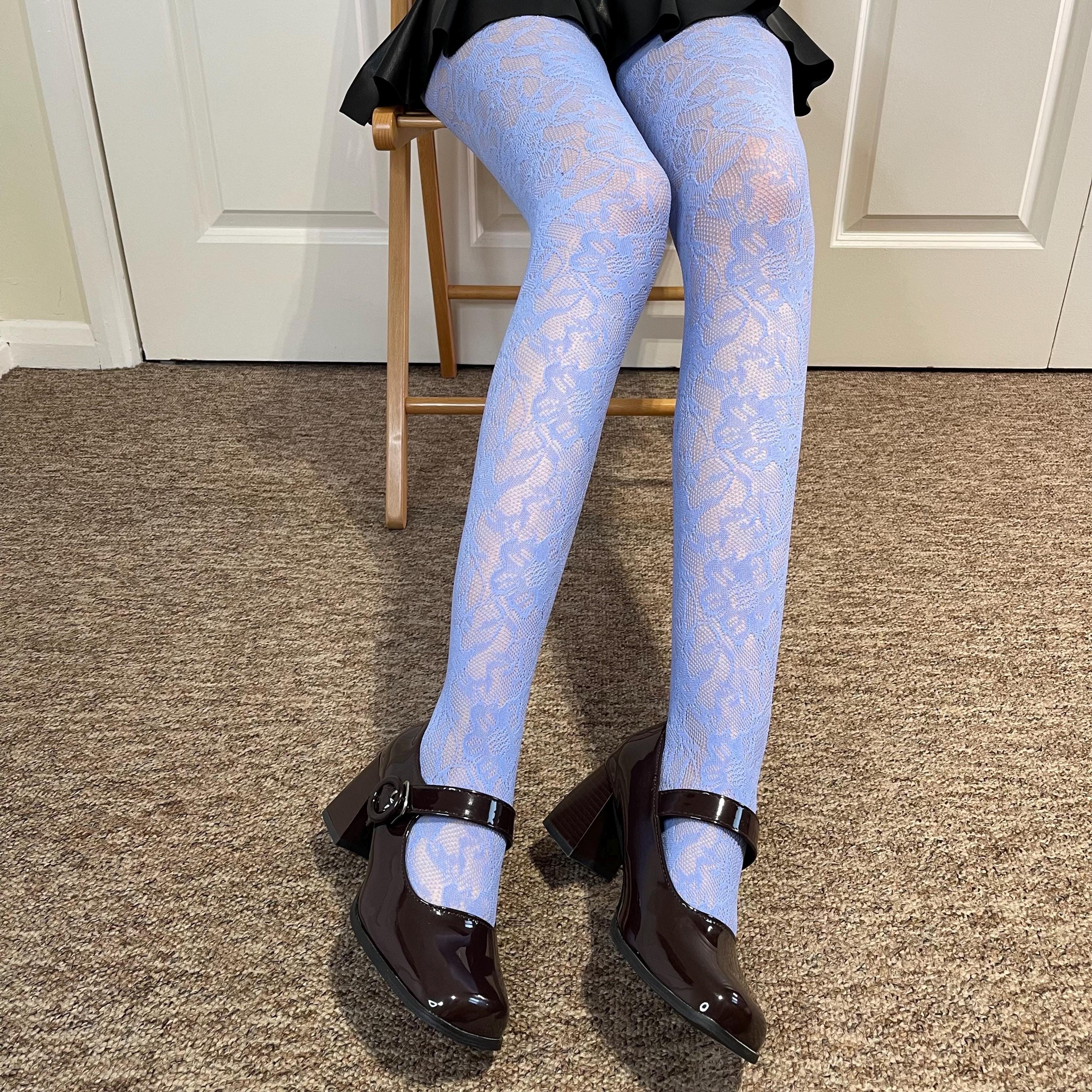 Blue Lace Tights