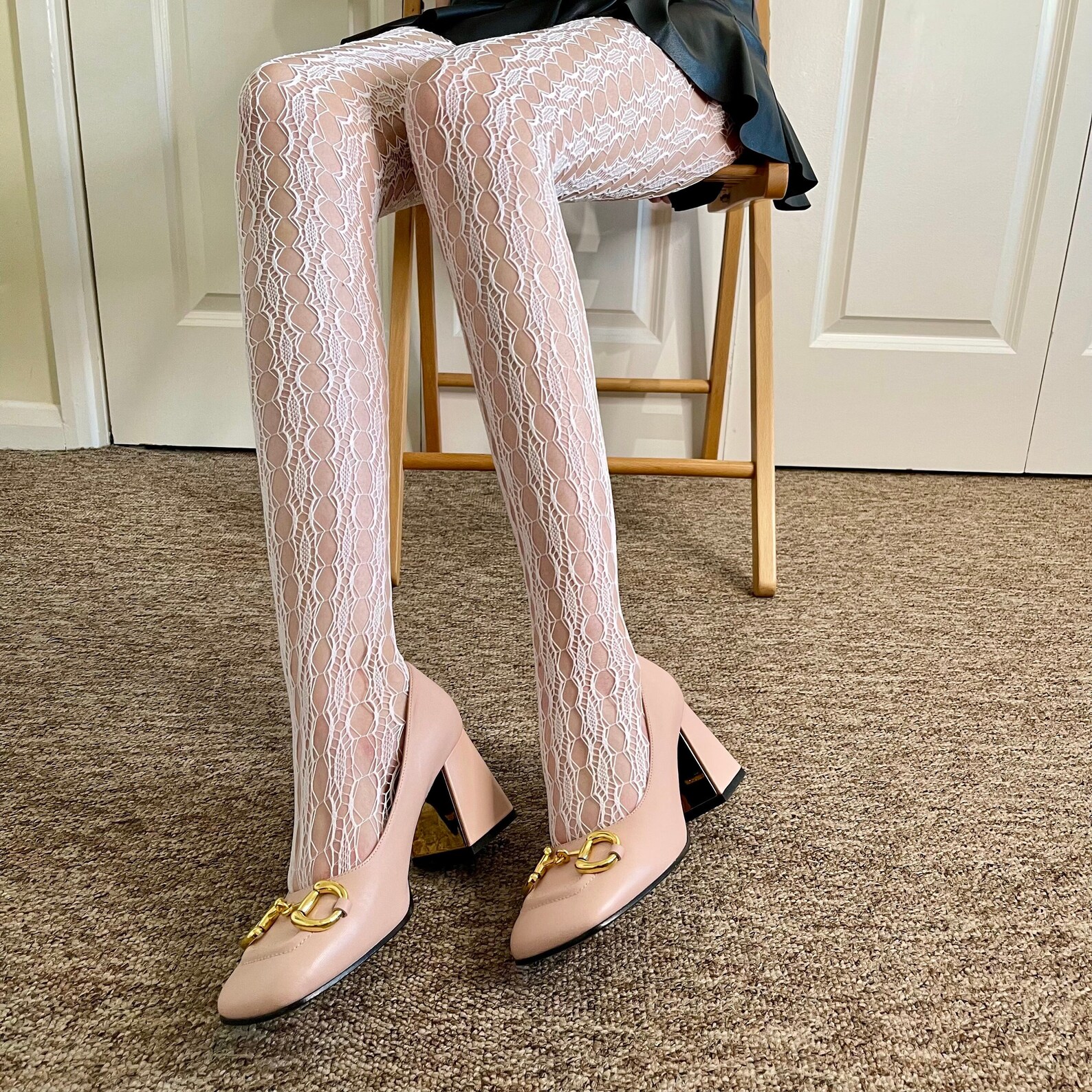 Shipped From England - White Fishnets With Holes - Unique Patterned ...