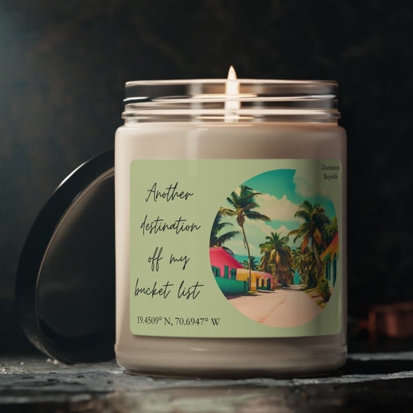 Dominican Republic Soy Candle | Dominican Republic Travel | Scented Home Candle | Travel Gift | Travel Collectable | Bucket List Adventure