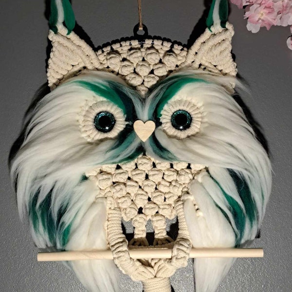 Hibou en macramé