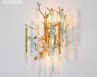 Colorful Ice Bar Tree Branch Wall Sconce