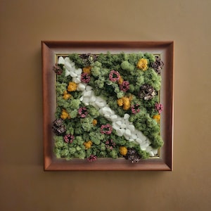 Moss Wall Art | Moss Wall Decor | Preserved Moss Art Framed | Moss No Maintenance Required Moss &quot;Living&quot; Wall | Moss Picture Forest |