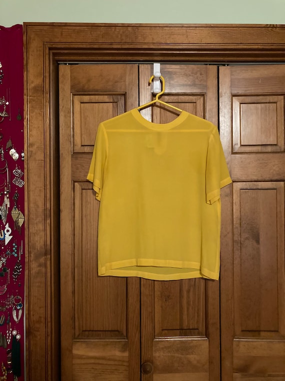 Sunshine Yellow 100% Silk Vintage T-Shirt