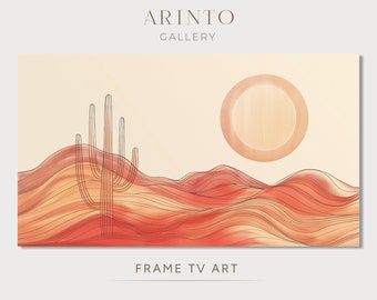 Desert Bloom Frame TV Art, Arid Flourish Wall Art, Prickly Beauty, Home Decor, Instant Digital Download