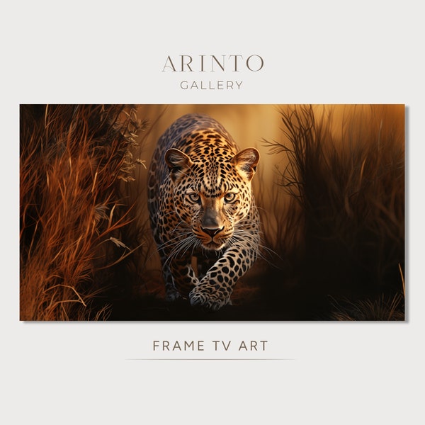 African Leopard Frame TV Art, Wildlife Art, Instant Digital Download | TV1564