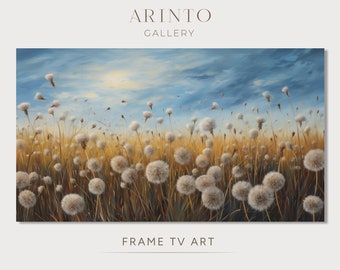 Dandelions Frame TV Art, Country Field Painting, Instant Digital Download | TV1556