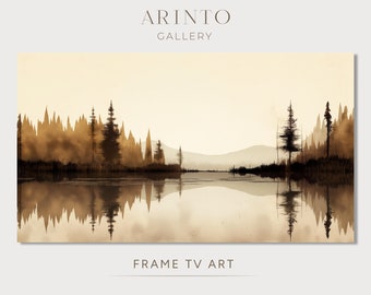 The Sound Of Silence Frame TV Art, Lakeside Retreat Wall Art, Tranquil Forest, Home Decor, Instant Digital Download