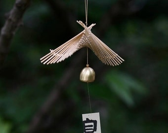 Campanas de viento de cobre tejidas de bambú hechas a mano – Fusión de arte y decoración de la naturaleza, regalos de campanas de viento para exteriores con sonido