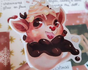 Hot Chocolate Deer - Sticker