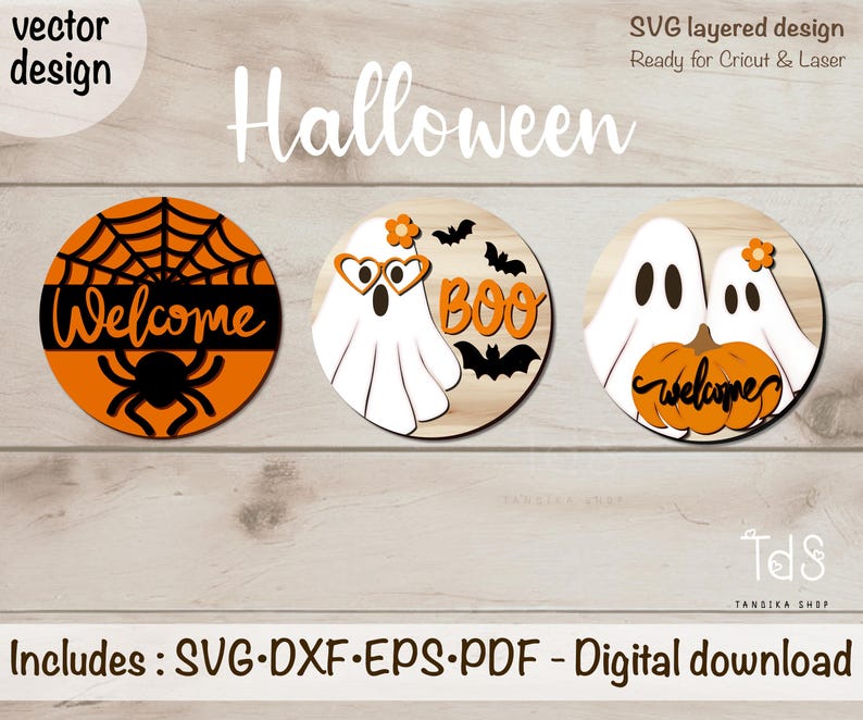 Cute Halloween Ghost Door Hanger Svg Cut File, Boo Sign, Cute Spooky ...