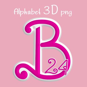 3D Dolly Font PNG: Retro Girl Alphabet (Digital Download)