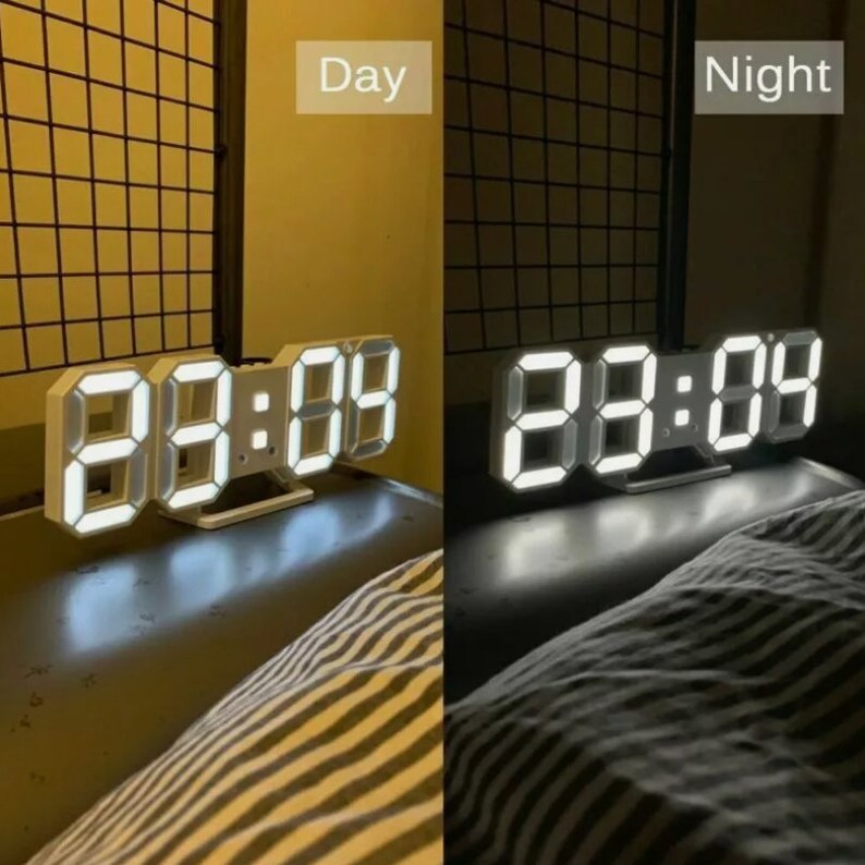 12 Hour Display 3d-modern Digital LED Wall Clock 24/12 Hour Display Timer Alarm Home ...