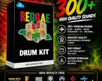 Reggae Drum Kit | 300+ WAV Sounds, Dancehall, Dub, Caribbean Beats (Digital Download)