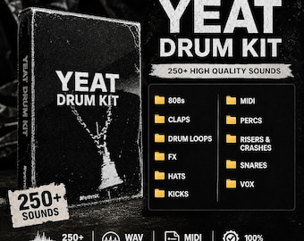 Yeat Inspired Rage Trap Drum Kit | 808s, MIDI, Loops (Digital Download)