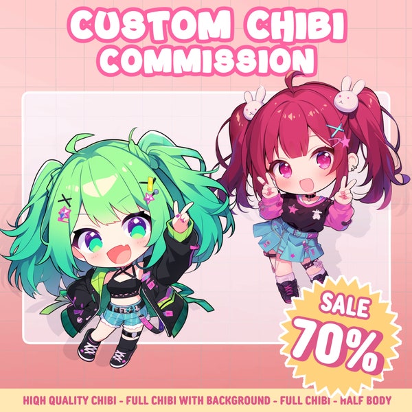 Custom Chibi Anime | Chibi Character | Chibi logo | Cute Chibi | Chibi emotes | Custom Chibi Commission | Chibi Pet | Chibi Fanart