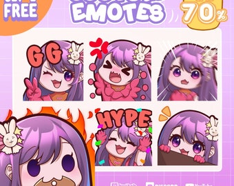 Benutzerdefinierte Emotes für Streaming, süße Chibi-Emotes, benutzerdefinierte Emotes, Twitch-Emotes, benutzerdefinierte Sub-Abzeichen, Emotes im Anime-Stil, Emoticon