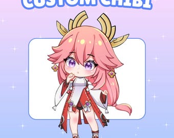 Ilustración de personaje Chibi personalizada: Anime, juego o retrato
