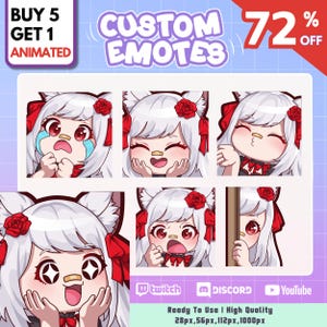 EMOTE TWITCH PERSONALIZZATE / Emote animate / Emote statiche / Emote Twitch per lo streaming / Emote ych / Emote Discord / Adesivi per emote / Emote /
