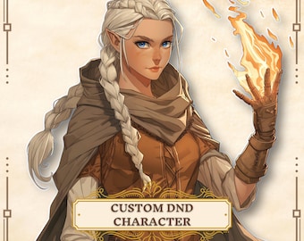 Encargo de arte de personajes de anime DND personalizados: Personaje de mazmorra de cuerpo completo