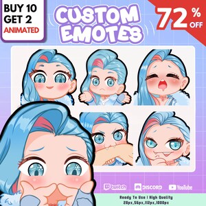 EMOTES TWITCH CUSTOM | Emotes Animated | Emotes for stream | Emotes for Youtube | Ych Emotes | Discord Emotes | Kick Emotes | Sub Emotes