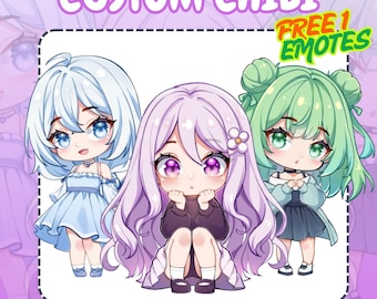 Custom Chibi Character Illustration: Anime, Game, or OC - Digital Art