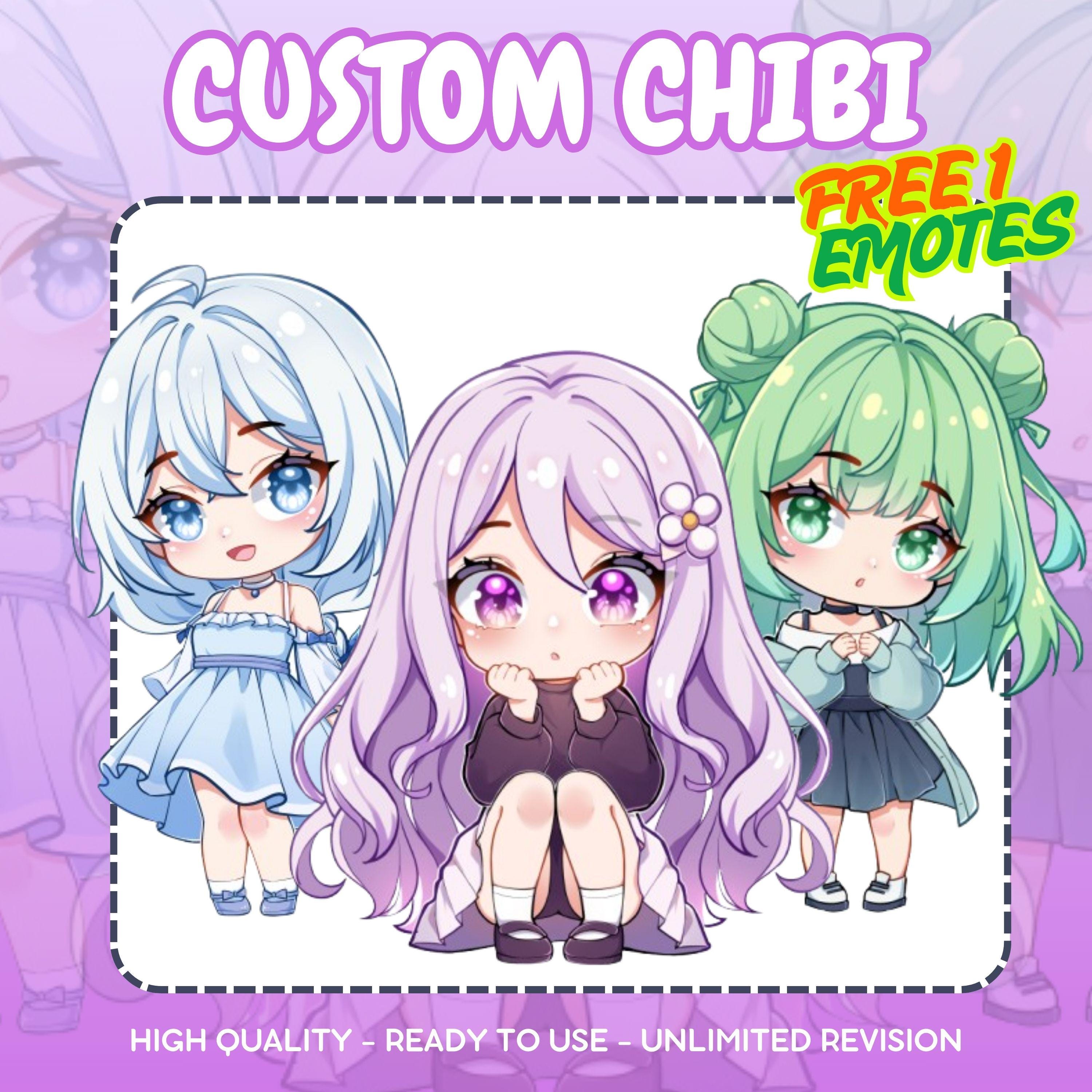 Custom Chibi Character Illustration: Anime, Game, or OC - Digital Art