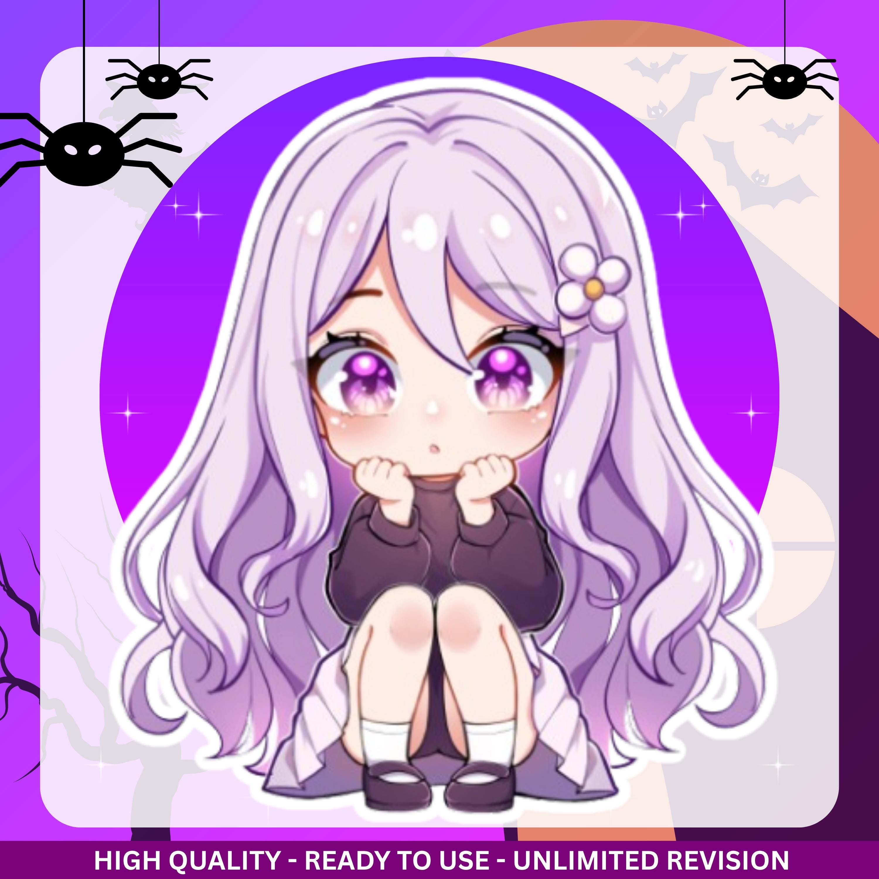 Arte de personaje chibi personalizado | Chibi PFP, PNGTuber, emotes y avatar kawaii | Listo para streaming y Discord