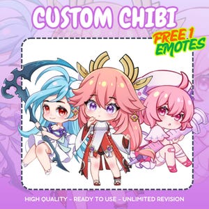 Custom Chibi Character Illustration: Anime, Game, or Portrait