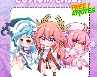 Custom Chibi Character Illustration: Anime, Game, or Portrait