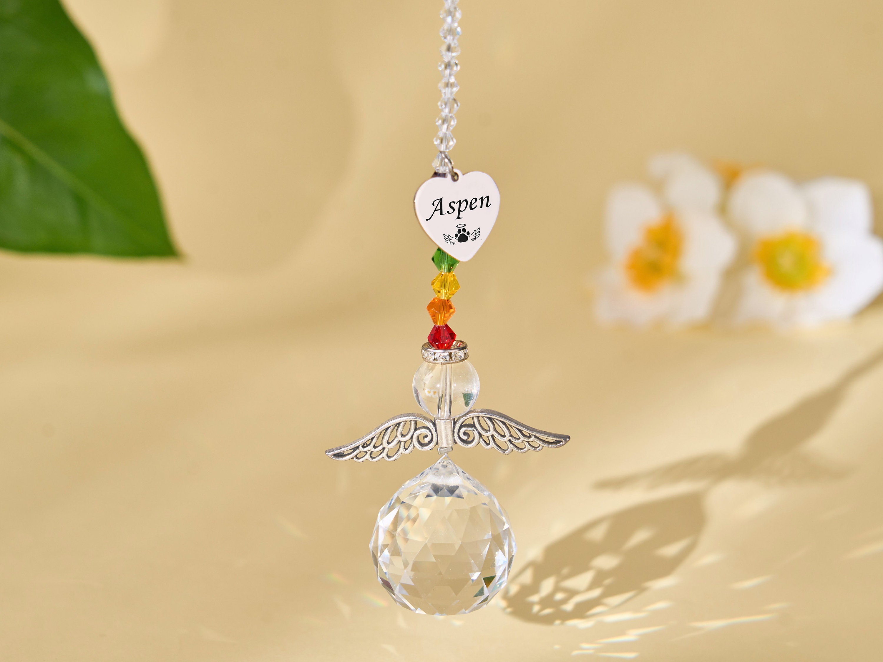 Dog Died Sympathy Gift Rainbow Bridge Pet Memorial Sun Catcher ...