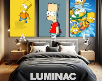 Custom Leather Paper Poster The Simpsons Print Wall Art, Simpsons Art - Uniue Decorative Oil Canvas Art Simpson canvas