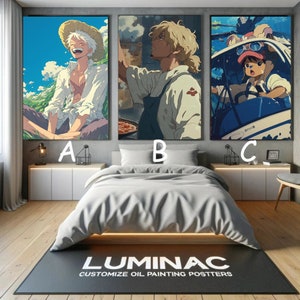 Customiz-Póster de papel de cuero y lienzo al óleo, una pieza, Luffy, Roronoa Zoro, Vinsmoke, Sanji, Trafalgar, D. Water Law Shanks