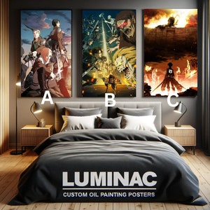 Impresión de póster personalizada: póster de papel de cuero de Attack on Titan: arte de lienzo al óleo decorativo único, póster de anime 2D