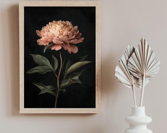 Dark Academia Peony Floral – Moody Botanical Printable Wall Art – Dramatis Florae – Digital Download