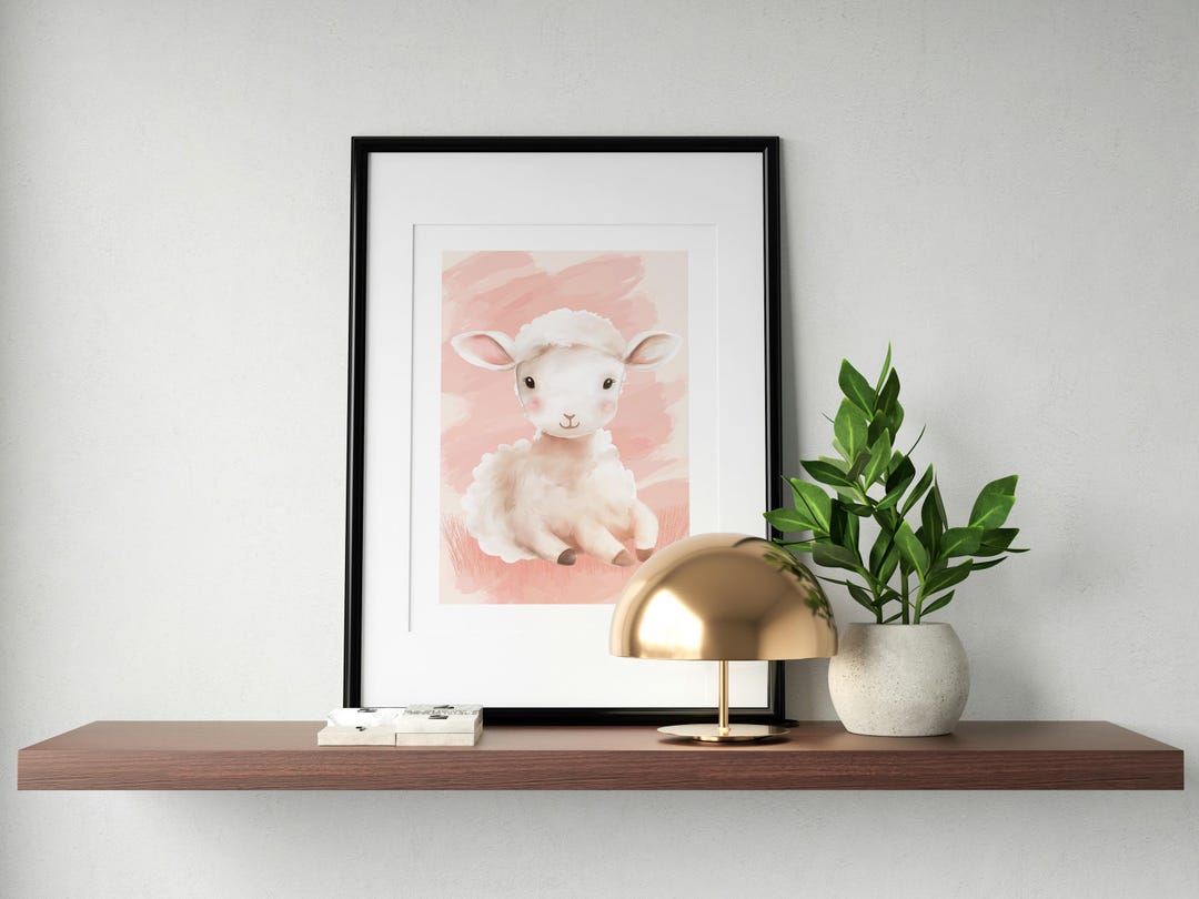 Baby Lamb Nursery Print, Pastel Watercolour Farm Animal Wall Art - Etsy