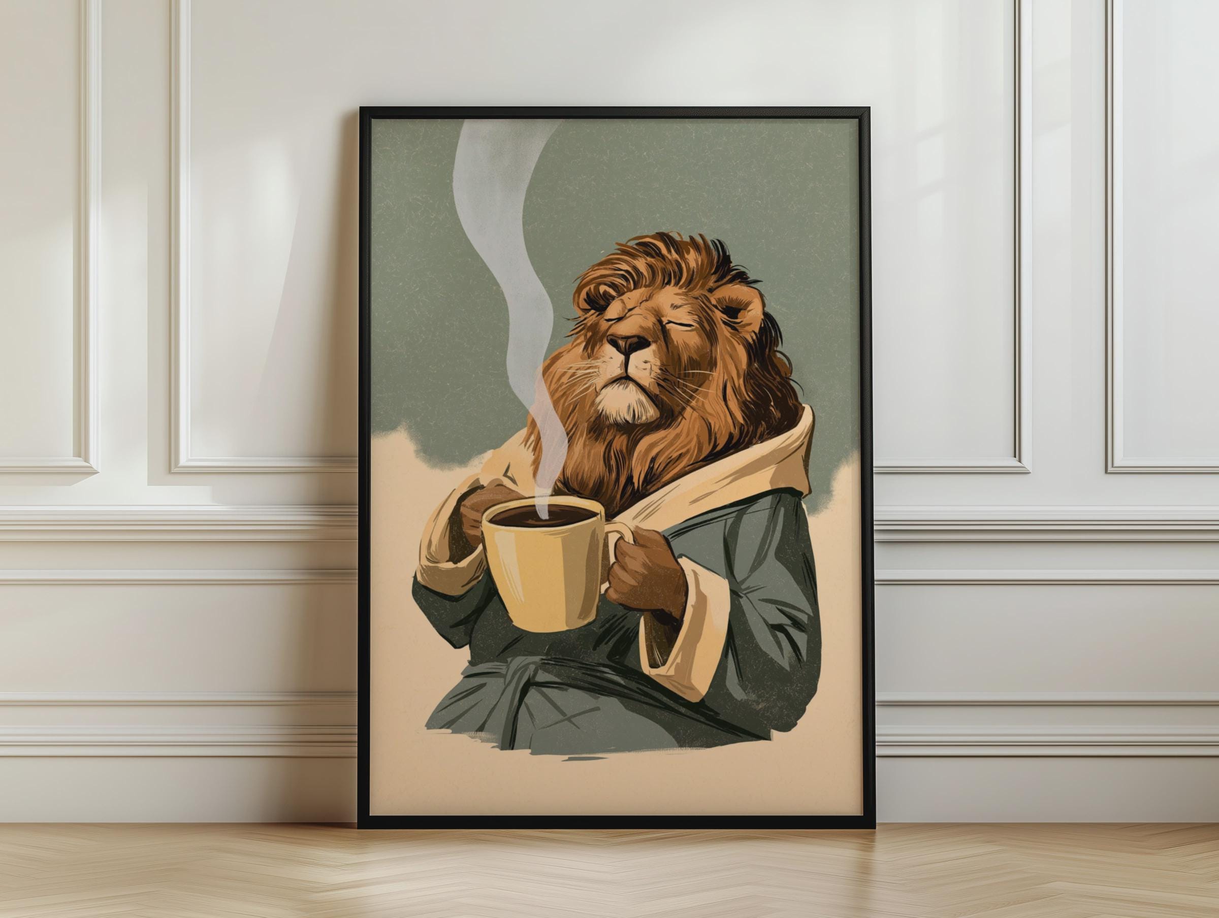 Lion Coffee Posters - Etsy