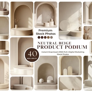 Neutral Podium Product Display Backdrop Product Showcase Minimalist Background Product Display Mock-up Display Product Beige Mockup Display