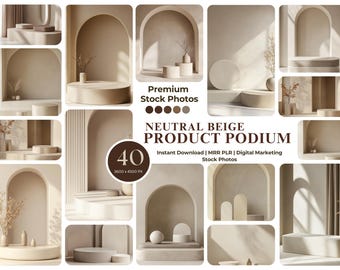 Neutral Podium Product Display Backdrop Product Showcase Minimalist Background Product Display Mock-up Display Product Beige Mockup Display