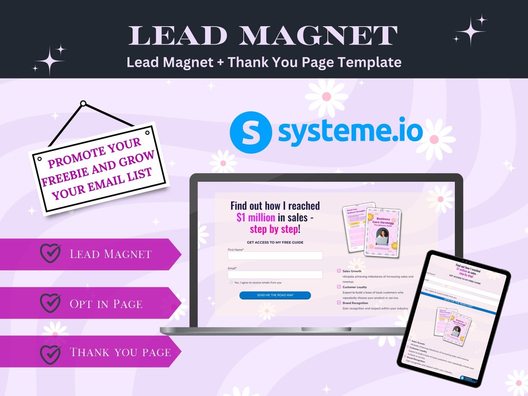 Lead Magnet Landing Page Template Banner, Systeme Io Template Sales ...