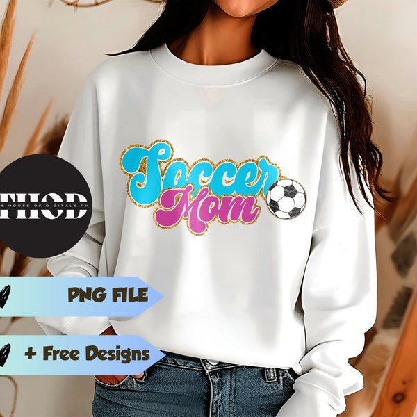 Game day Soccer mom Glitter patch sequin png sublimation shirt design, trending png soccer mom sweatshirt bag shirts best Seller, SD-111