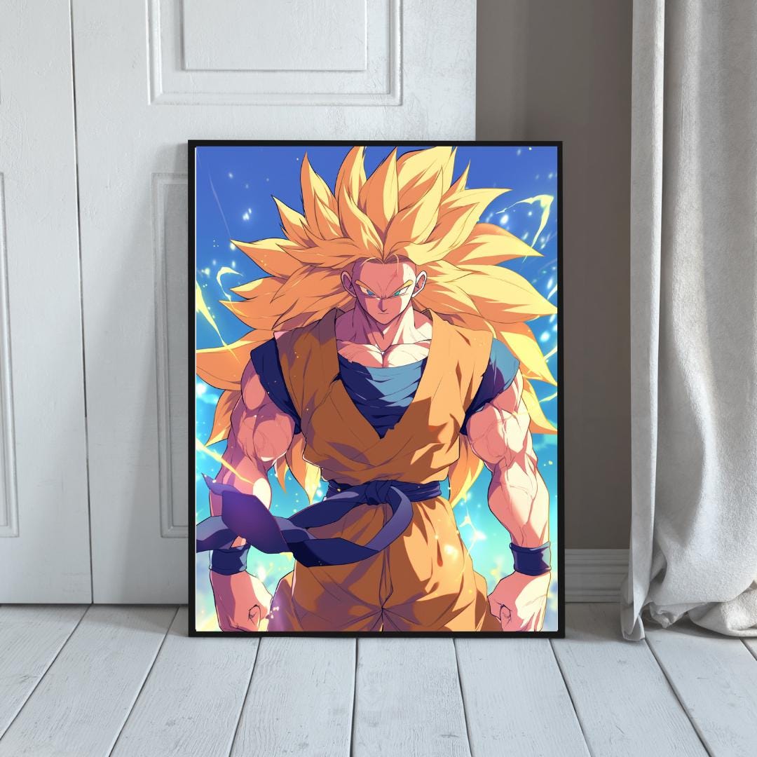 Son Goku Poster – Super Saiyan 3 Art Print | Dragon Ball Z Artwork on ...