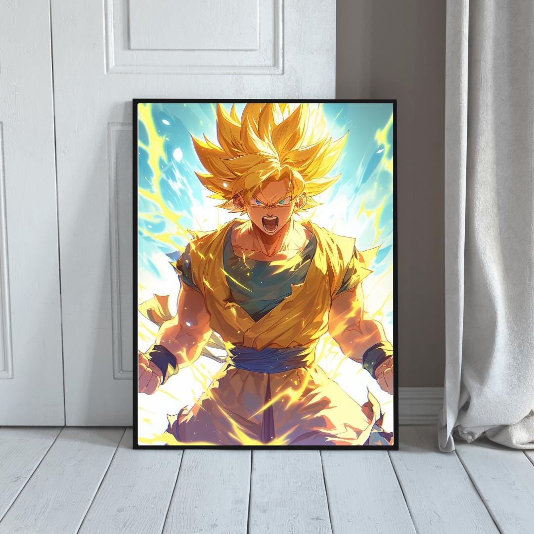 Goku Super Saiyan Poster – Explosive Dragon Ball Z Art Print | Anime ...
