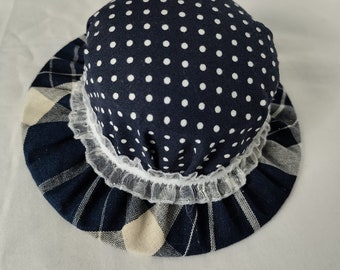 Alfiletero Sombrero Patchwork Azul