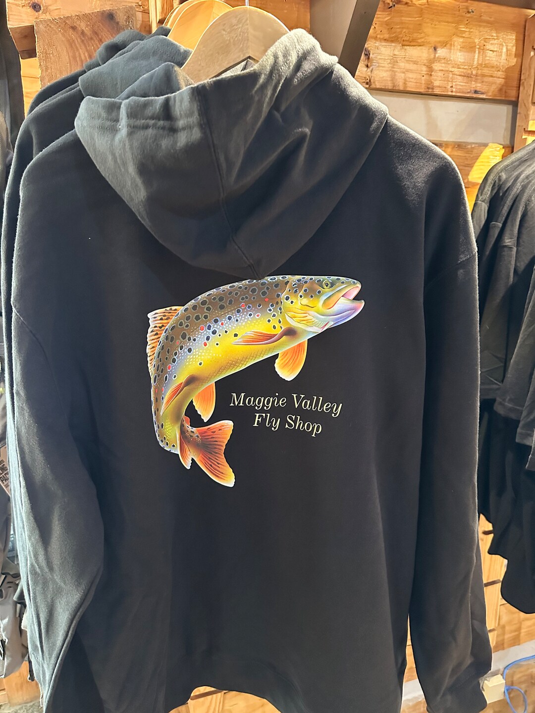 Maggie Valley Fly Shop Brown Trout Hoodies Etsy