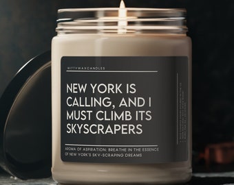 Bougie de cire de soja pour déménagement à New York, cadeau de déménagement, cadeau de pendaison de crémaillère, New York, bougie parfumée écologique, bougie en pot de verre