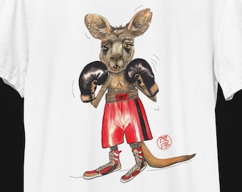 Camiseta de canguro boxeador: camiseta con gráfico animal caprichoso